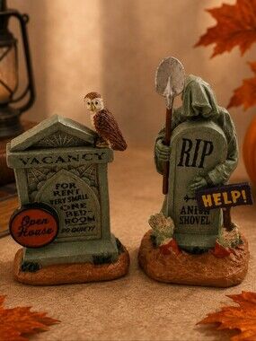 Lemax Spooky Town Tombstone Duo Village Accessory 14831 Halloween Decor